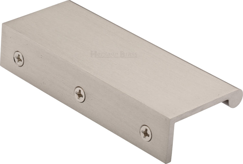 Rear Fixing Finger Edge Pull - With Rounded Edge Design - Available In 3 Sizes - Satin Nickel