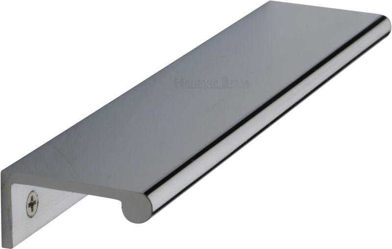 Rear Fixing Finger Edge Pull - With Rounded Edge Design - Available In 3 Sizes - Polished Chrome