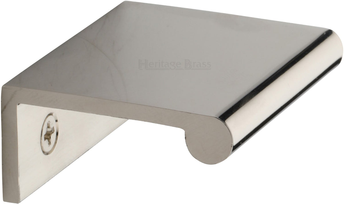 Rear Fixing Finger Edge Pull - With Rounded Edge Design - Available In 3 Sizes - Polished Nickel