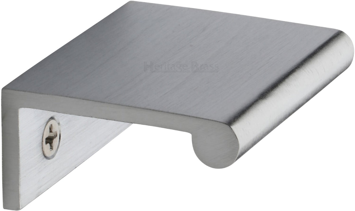 Rear Fixing Finger Edge Pull - With Rounded Edge Design - Available In 3 Sizes - Satin Chrome