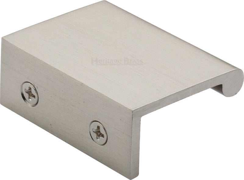 Rear Fixing Finger Edge Pull - With Rounded Edge Design - Available In 3 Sizes - Satin Nickel