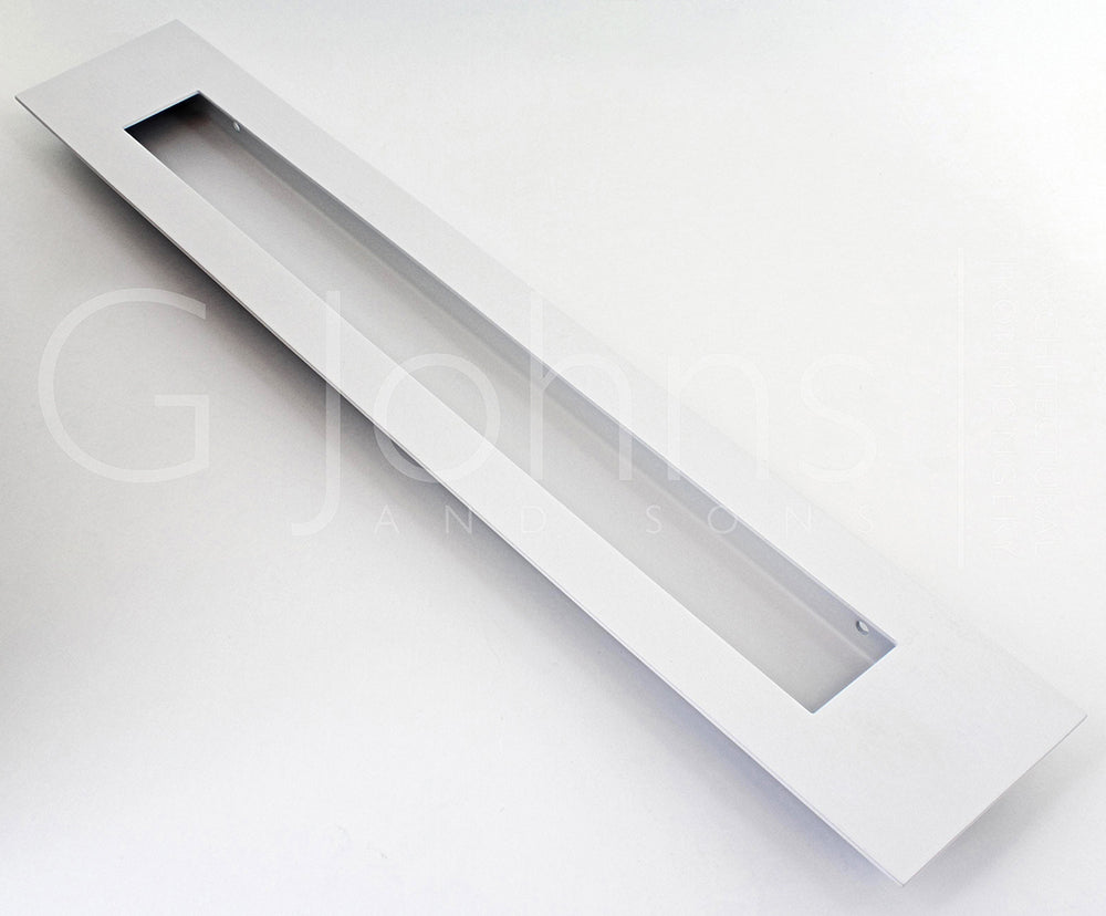 Rectangular Design Flush Pull Handle - 320mm x 55mm - Matt White