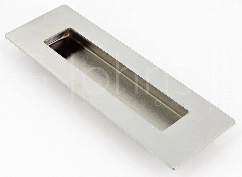 Rectangular Design Flush Pull Handle For Sliding Doors - 150mm x 50mm - Satin Stainless Steel