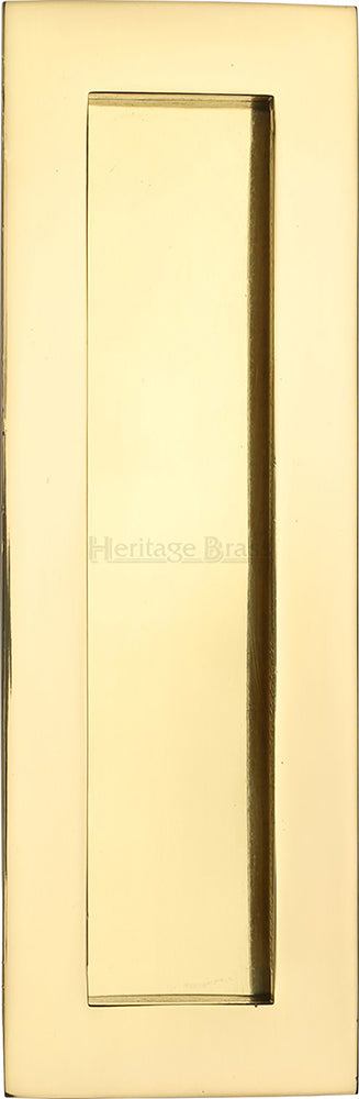 Rectangular Flush Pull Handle For Sliding Pocket Doors - Three Sizes Available - Polished Brass