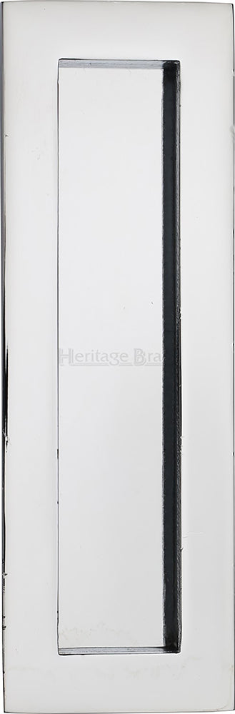 Rectangular Flush Pull Handle For Sliding Pocket Doors - Three Sizes Available - Polished Chrome