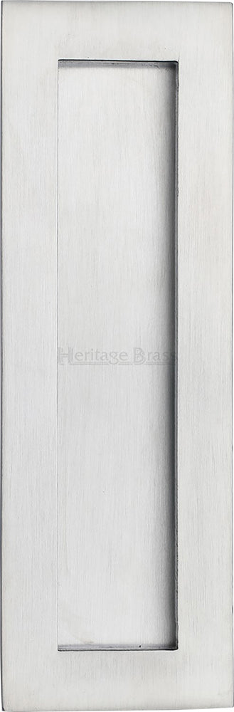 Rectangular Flush Pull Handle For Sliding Pocket Doors - Three Sizes Available - Satin Chrome