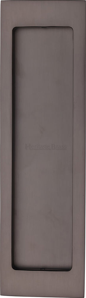 Rectangular Flush Pull Handle For Sliding Pocket Doors - 197mm x 57mm - Matt Bronze