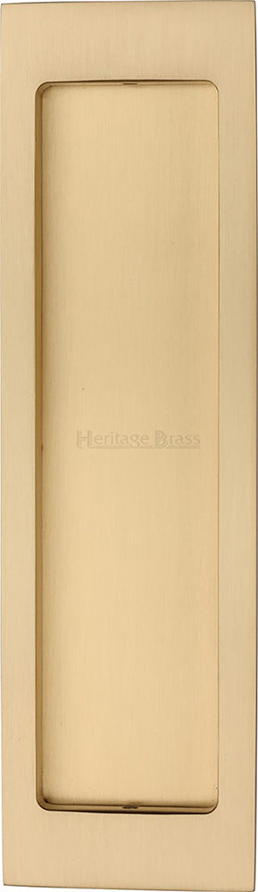 Rectangular Flush Pull Handle For Sliding Pocket Doors - 197mm x 57mm - Satin Brass