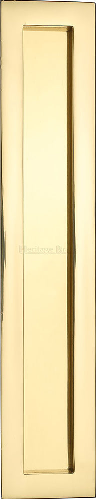 Rectangular Flush Pull Handle For Sliding Pocket Doors - Three Sizes Available - Polished Brass
