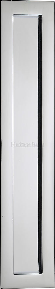 Rectangular Flush Pull Handle For Sliding Pocket Doors - Three Sizes Available - Polished Chrome