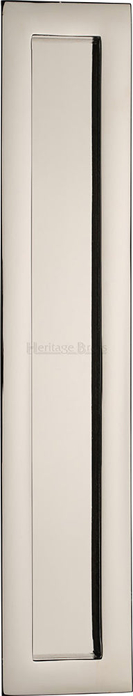 Rectangular Flush Pull Handle For Sliding Pocket Doors - Three Sizes Available - Polished Nickel
