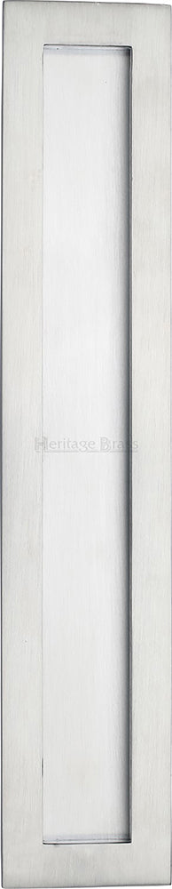 Rectangular Flush Pull Handle For Sliding Pocket Doors - Three Sizes Available - Satin Chrome