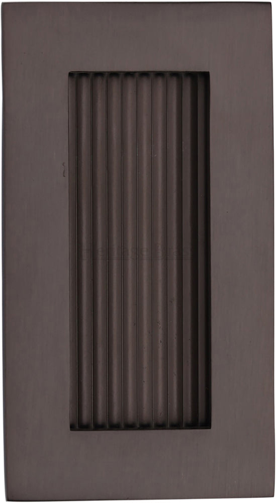Rectangular Reeded Flush Pull Handle For Sliding Pocket Doors - Three Sizes Available - Matt Bronze