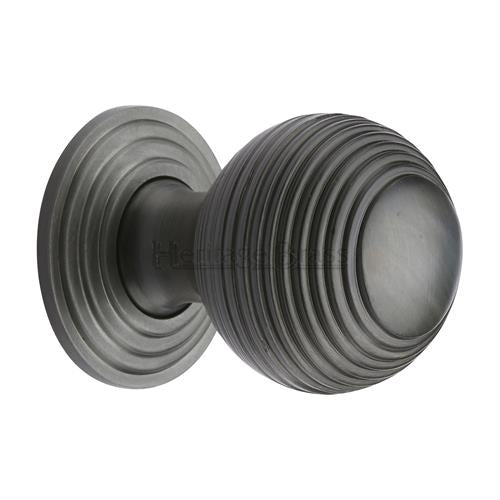Reeded Cupboard Knob - 32mm - Matt Black Bronze