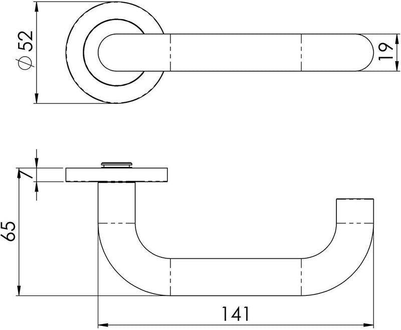 Return To Door Round Rose Lever Handles - BS8300 / ADM Approved - Suitable For Use With FD30 / FD60 Fire Doors - Diagram