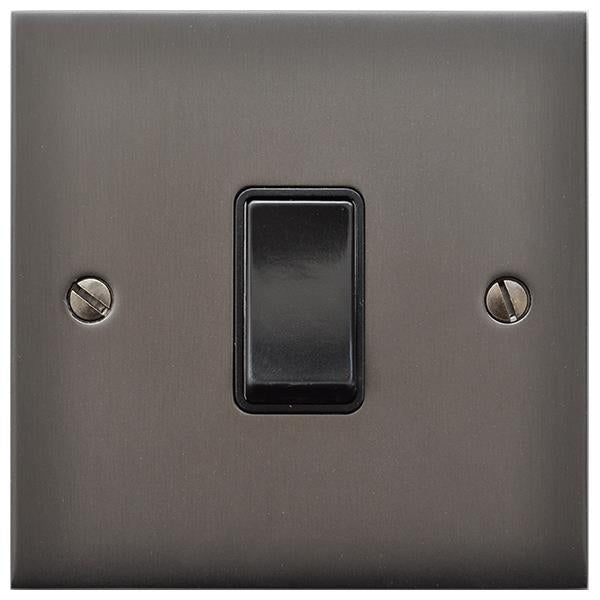 Richmond Elite Low Profile Concealed Fix Plate Light Switch & Socket Range - Flat Screwless Plate With Rounded Edges - Matt Bronze
