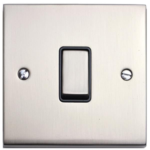 Richmond Elite Light Switch & Socket Range - Low Profile Plate With Squared Edges - Satin Nickel