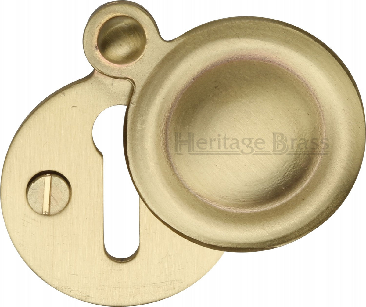 Round Covered Escutcheon Key Hole Cover - Satin Brass - Each