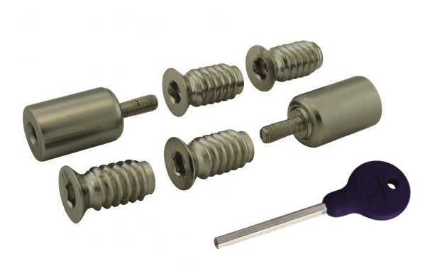 29mm Sash Stops - Sliding Sash Windows Locks - Satin Nickel - Pack Of 2 With Key