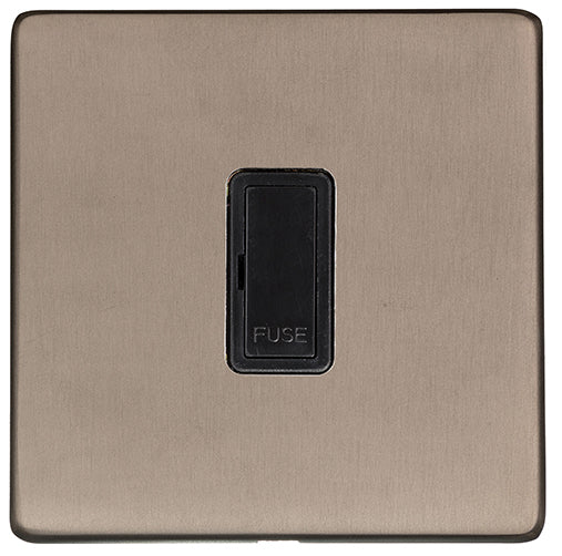 Studio Concealed Fix Plate Light Switch & Socket Range - Flat Screwless Plate With Rounded Edges - Aged Pewter