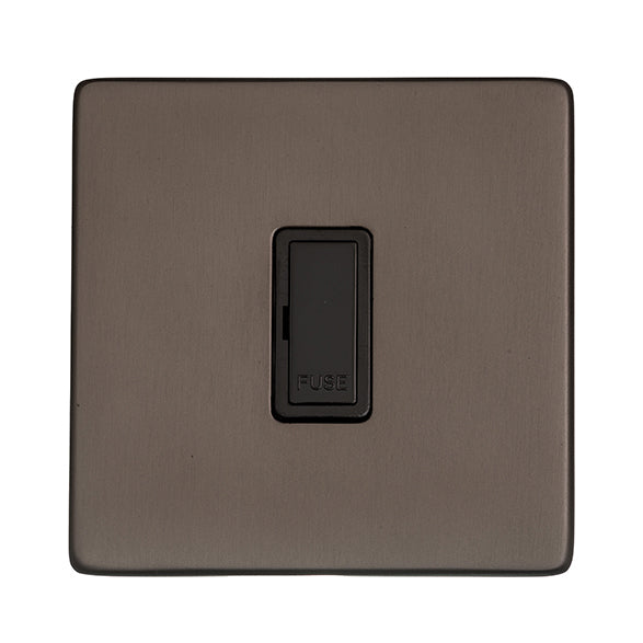 Studio Concealed Fix Plate Light Switch & Socket Range - Flat Screwless Plate With Rounded Edges - Matt Bronze