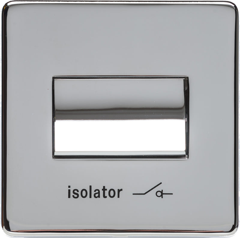Fan Isolator Switch Studio Concealed Fix Plate Light Switch & Socket Range - Flat Screwless Plate With Rounded Edges - Polished Chrome