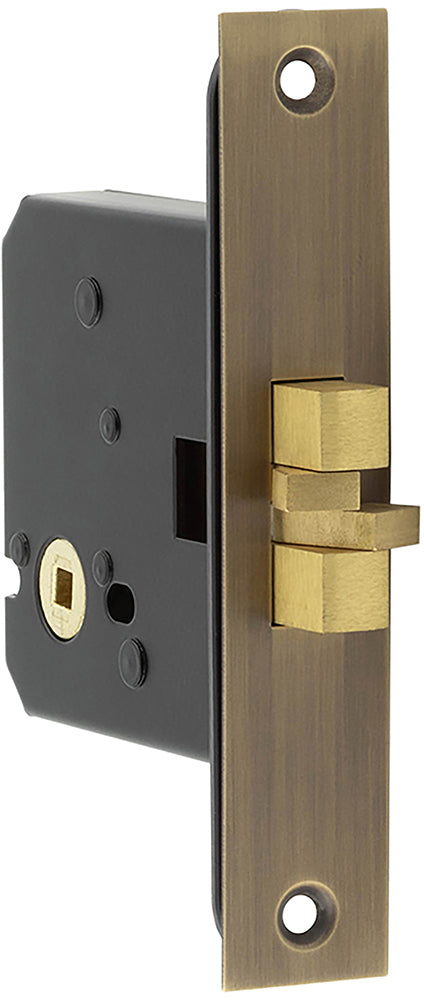Sliding Door - Bathroom Claw Lock - 76mm Case Depth - Antique Brass - Open