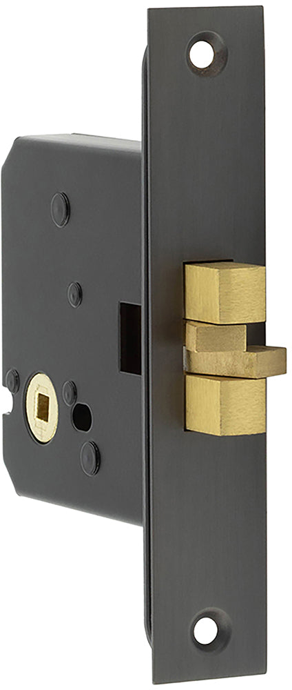 Sliding Door - Bathroom Claw Lock - 76mm Case Depth - Dark Bronze - Open