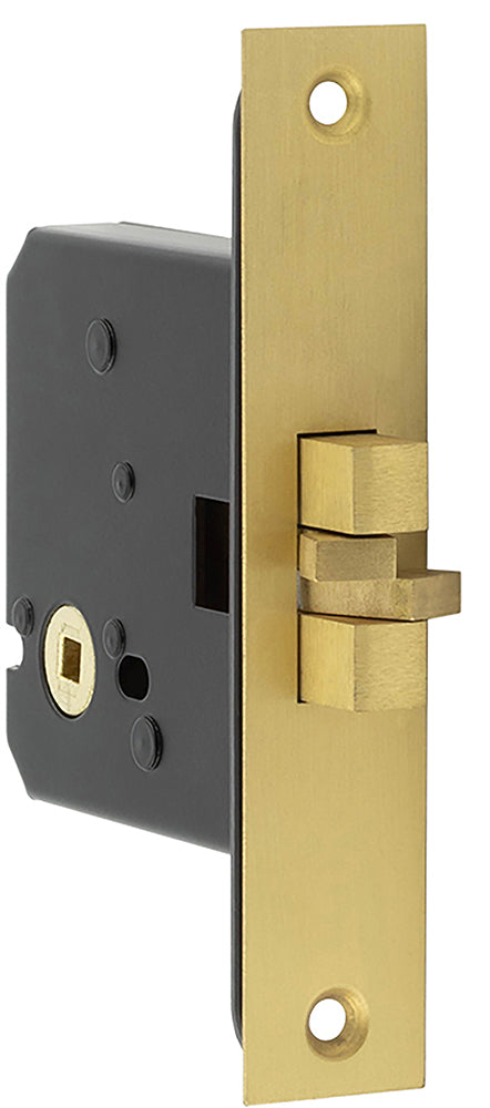Sliding Door - Bathroom Claw Lock - 76mm Case Depth - Satin Brass - Open