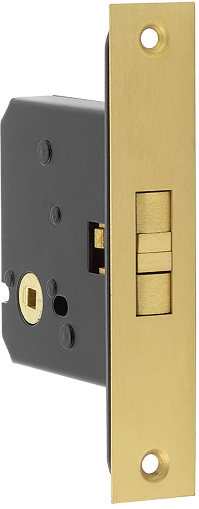 Sliding Door - Bathroom Claw Lock - 76mm Case Depth - Satin Brass - Closed