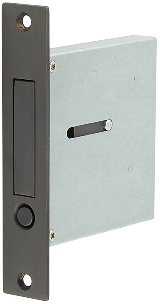 Pocket Door Pop Out Edge Pull - Spring Loaded - 88mm Case Depth - Dark Bronze - Closed