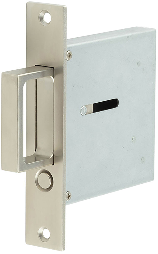 Pocket Door Pop Out Edge Pull - Spring Loaded - 88mm Case Depth - Satin Chrome - Open