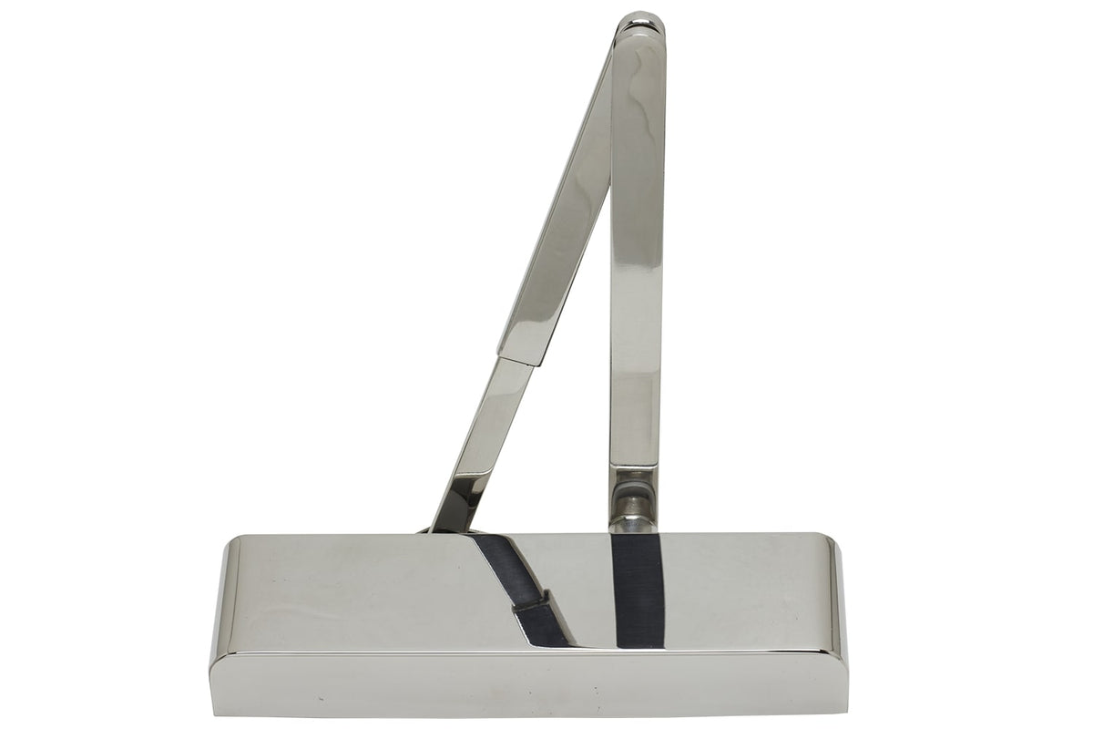 Slimline Overhead Door Closer With Backcheck - CE / UKCA Marked - Fire Rated - Certifire Approved - EN1154 Power Size 2-5 - Adjustable Via Spring - 240mm x 69mm x 49mm - Polished Stainless Steel