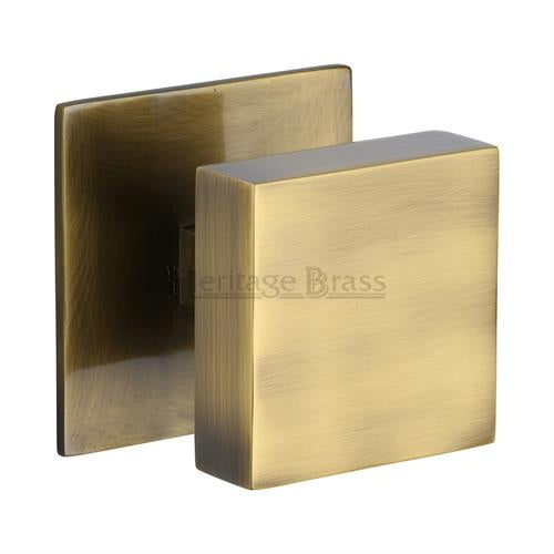 Traditional Square Centre Door Knob- Antique Brass