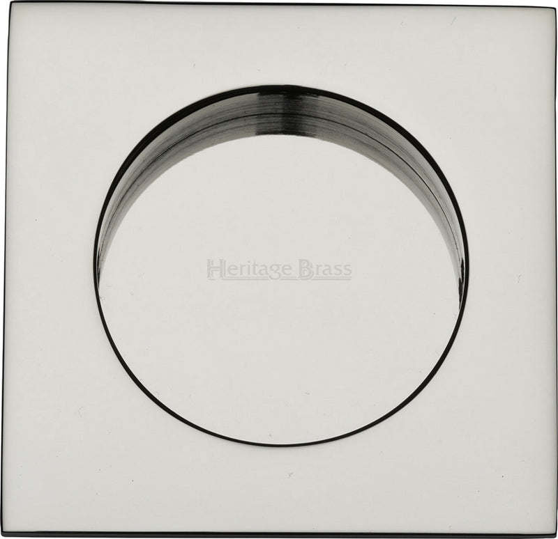 Squared Flush Pull Handle For Sliding Pocket Doors - 63mm x 63mm - Polished Nickel
