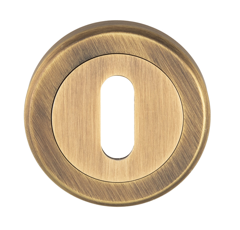 Standard Profile Escutcheon On Concealed Fix Round Rose - Antique Brass