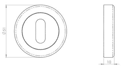 Standard Profile Escutcheon On Concealed Fix Round Rose - Diagram