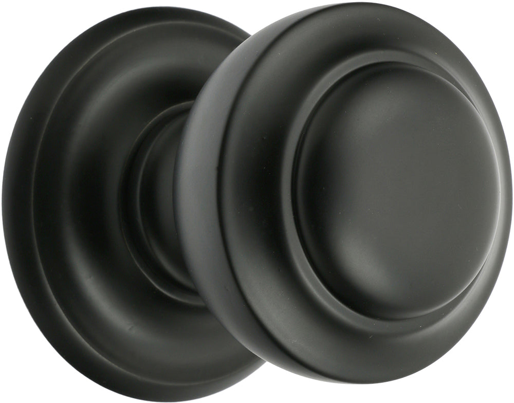 Tiered Design Centre Front Door Knob - Matt Black