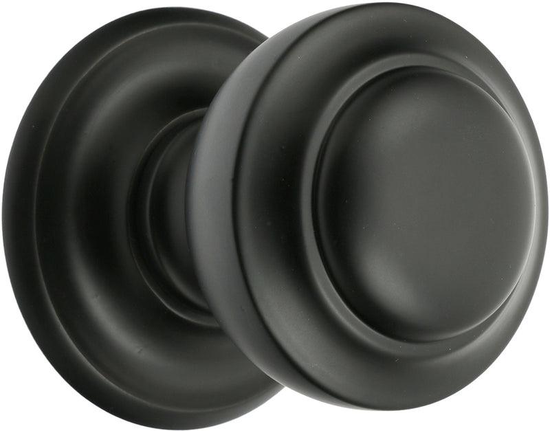 Tiered Design Centre Front Door Knob - Matt Black