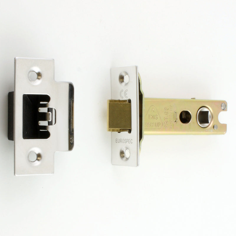 Heavy Duty Double Sprung Tubular Mortice Latch CE Marked - Fire Rated - Polished Stainless Steel (Shiny Finish)