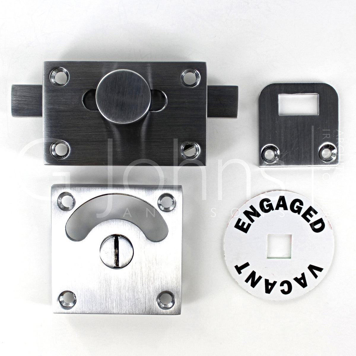 Traditional Vacant & Engaged Indicator Bolt For Bathroom & Toilet Doors - Satin Chrome