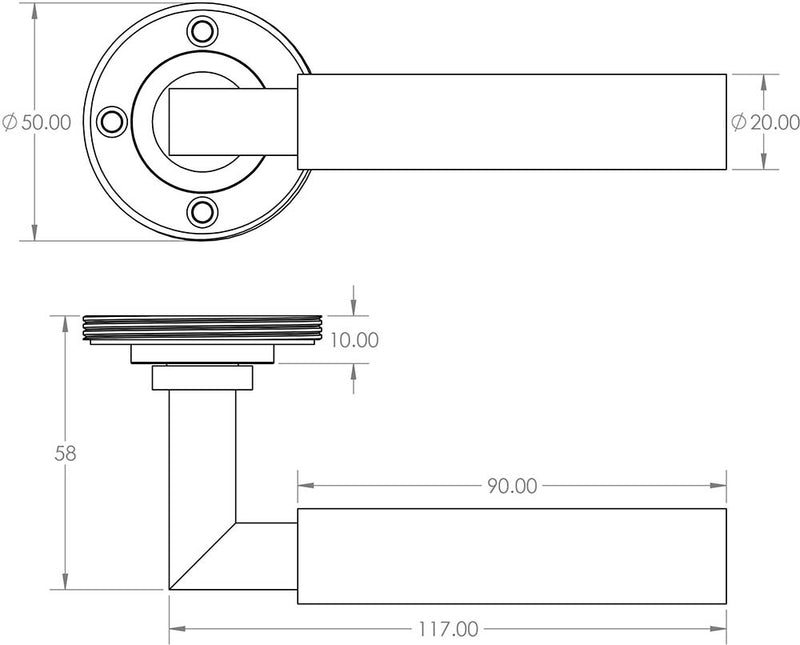 Tubular Pattern Lever Handle - Diagram