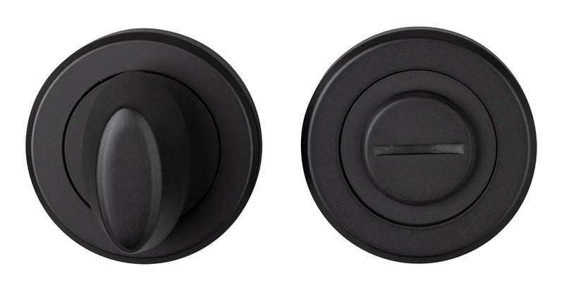 Turn & Release On Concealed Fix Round Rose - Matt Black