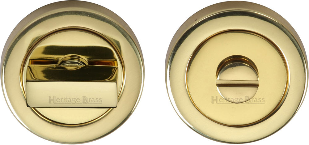 Turn & Release On Round Rose - Polished Brass