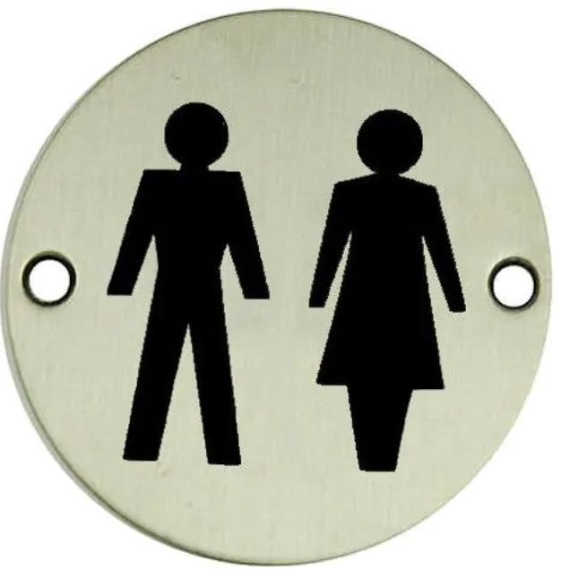 Unisex symbol sign - satin stainless steel