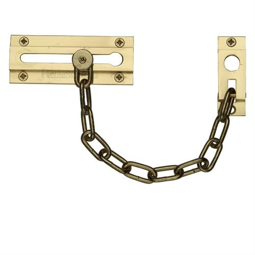 Front Door Security Chain - Polished Brass