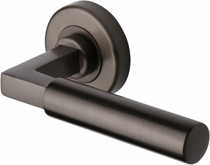 Bauhaus - Round Rose Lever Handles Only - Matt Bronze