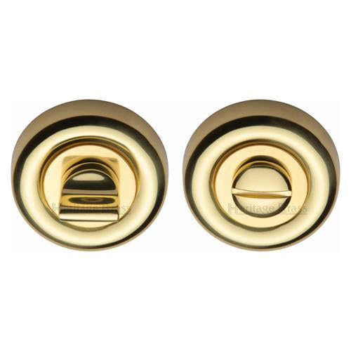 Colonial Bathroom Turn & Release Set - 53mm x 10mm - Polished Brass