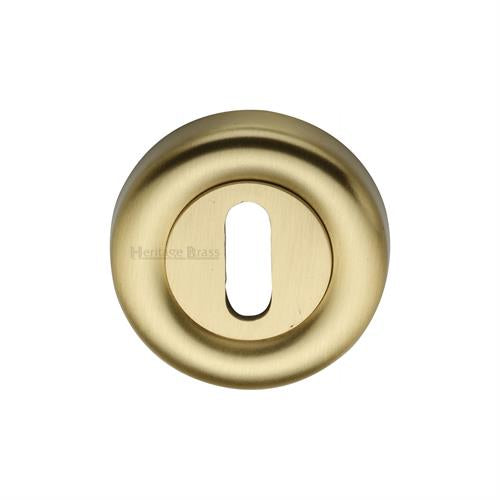 Colonial Standard Profile Round Escutcheon 53mm x 10mm - Satin Brass