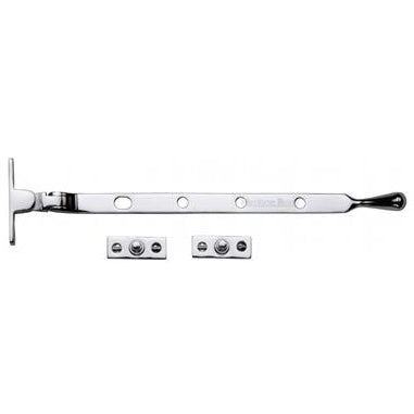 Bulb End Design Casement Window Stay - Polished Chrome